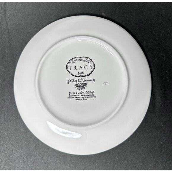 Set of 4 Jolly Ol’ Snowy by Tracy Porter Plums Salad Plates 8-1/8” - Picture 4 of 6